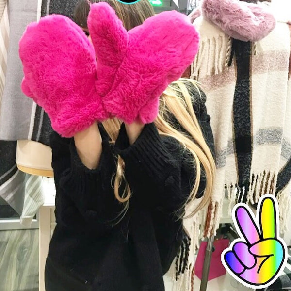 Moffole guanti peluche vari colori