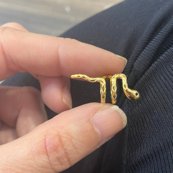Mono earcuff serpente argento 925