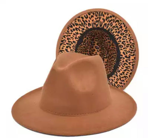 Cappello  Fedora Double face interno maculato vari colori con fascia accessorio estraibile