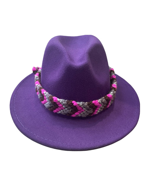 Cappello  Fedora Double face interno maculato vari colori con fascia accessorio estraibile