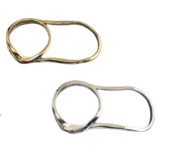 Anello doppio dito due varianti colore  Double face argento 925