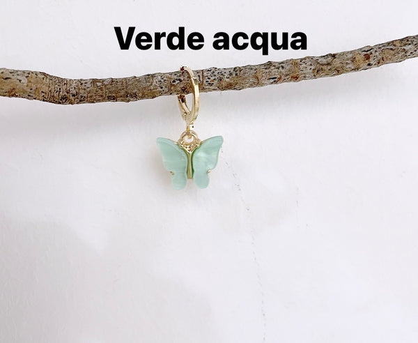 Mono orecchino farfalla madreperla vari colori