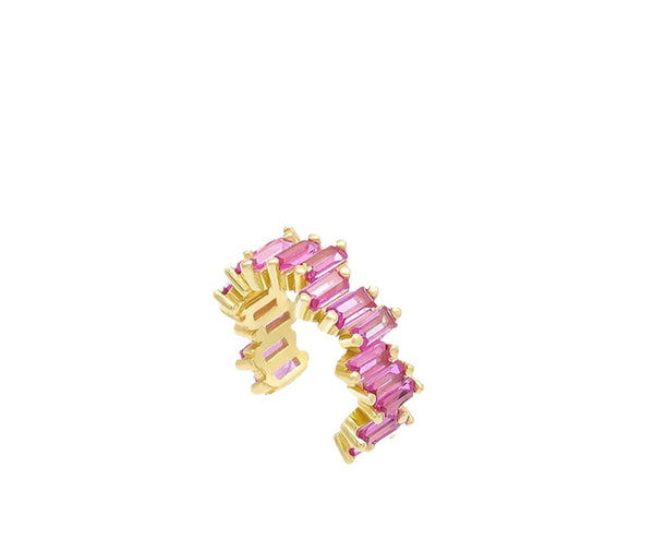 Mono earcuff argento 925 con giro barrette  crystal