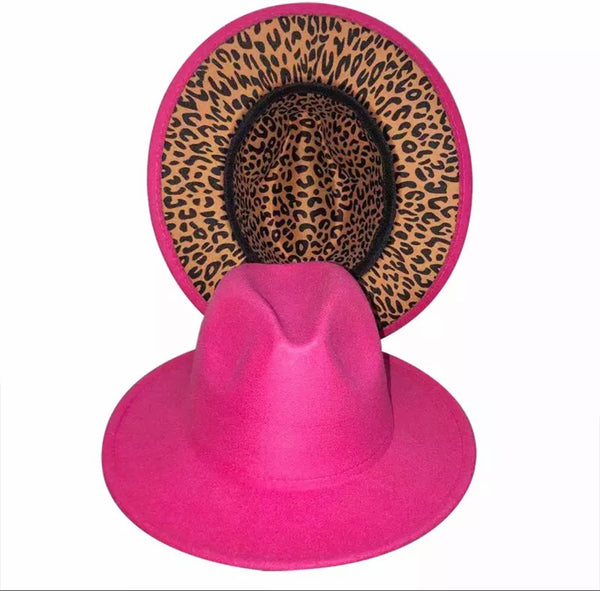 Cappello  Fedora Double face interno maculato vari colori con fascia accessorio estraibile