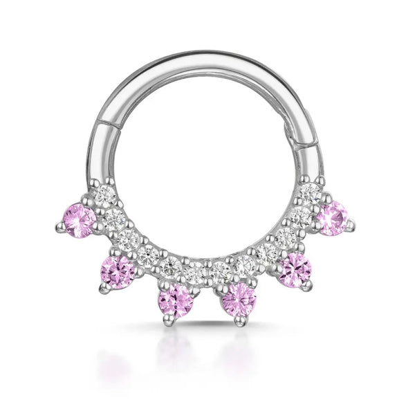 Mono orecchino daith piercing vari colori in argento 925
