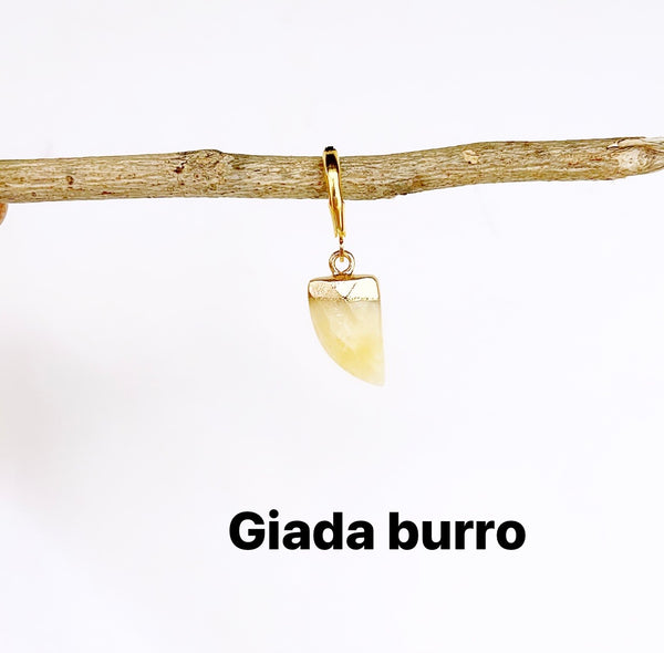Mono orecchino dentino pietra vari colori