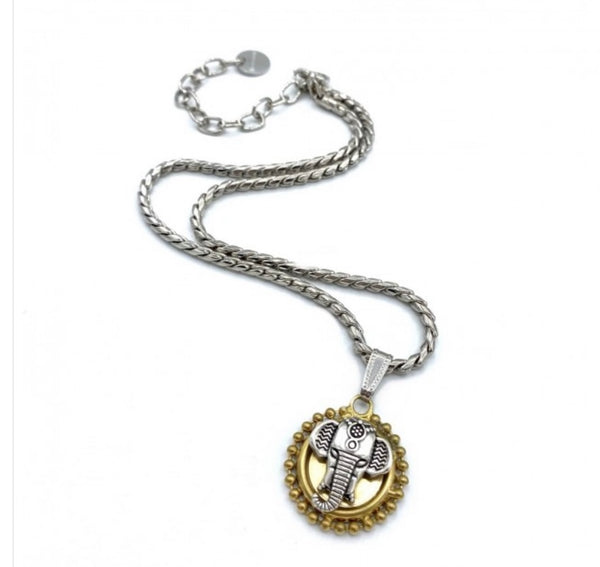 Collana botteguccia elefante medaglia piccola