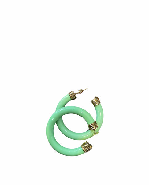 Mono orecchino hoops botteguccia resina 4 cm