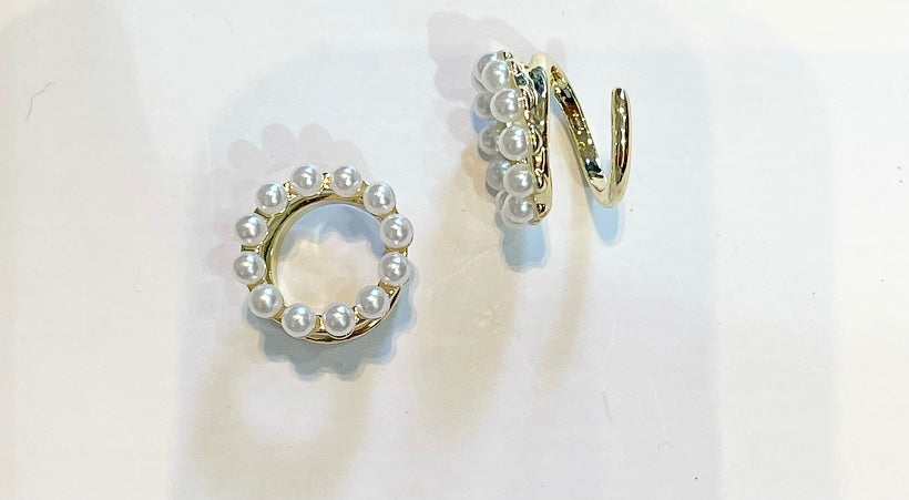 Mono earcuff cerchio perle modello grande