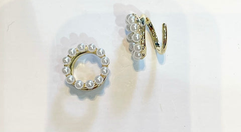 Mono earcuff cerchio perle modello grande