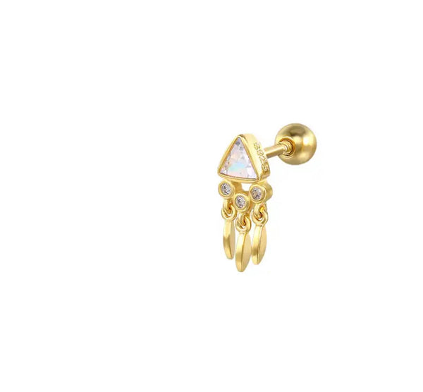 Mono orecchino piercing stud argento 925