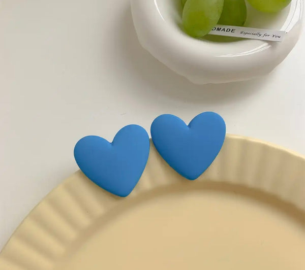 Coppia orecchini cuore resina argento 925