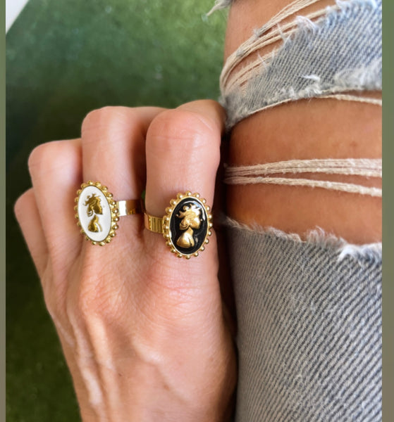 Anello regolabile cameo
