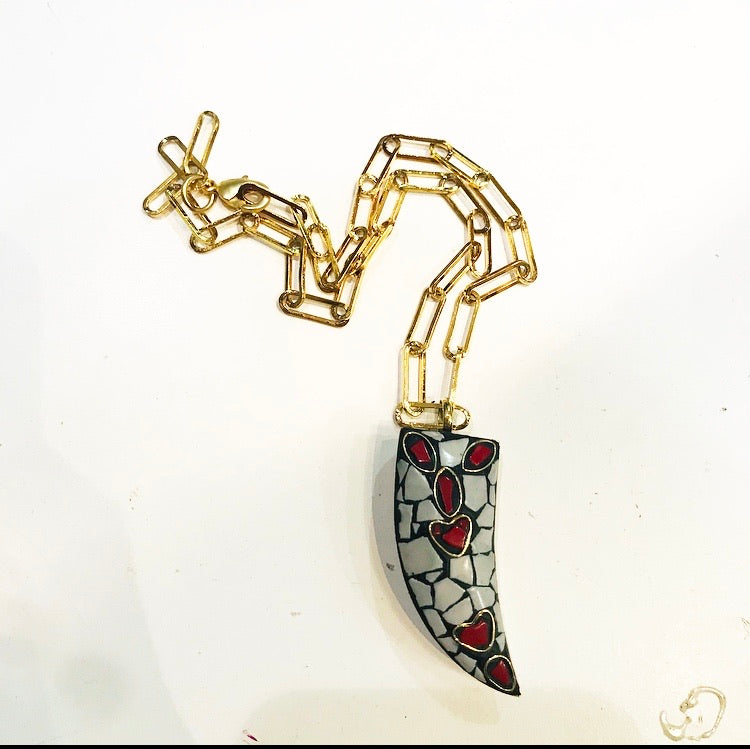 Collana personalizzabile corno grande handmade estrella