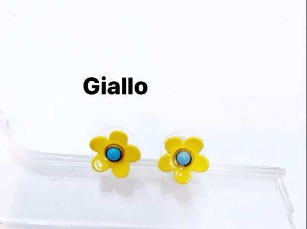 Coppia orecchini  fiorellino smaltato
