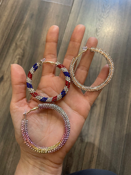 Coppia orecchini bling bling fantasia vari colori
