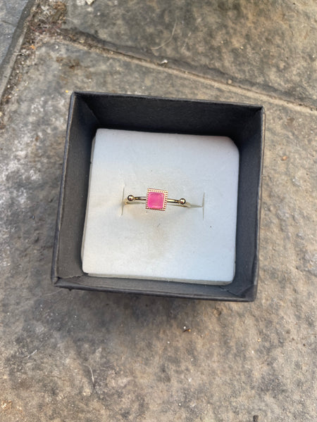 Anello delle isole  Santorini pietra quadrata vari colori