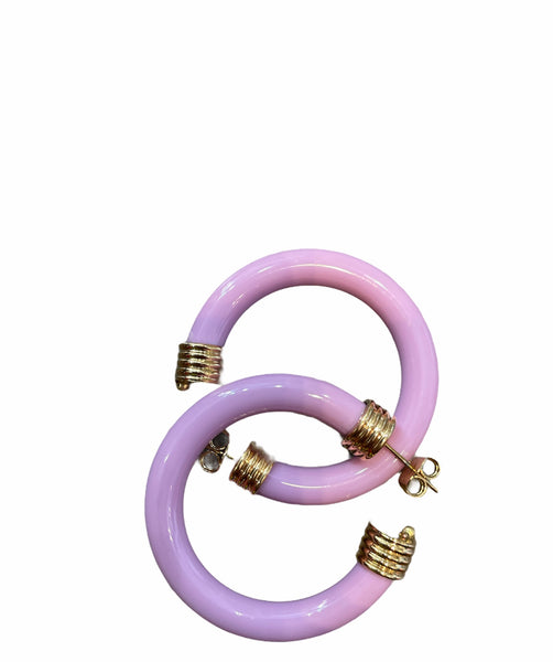 Mono orecchino hoops botteguccia resina 4 cm