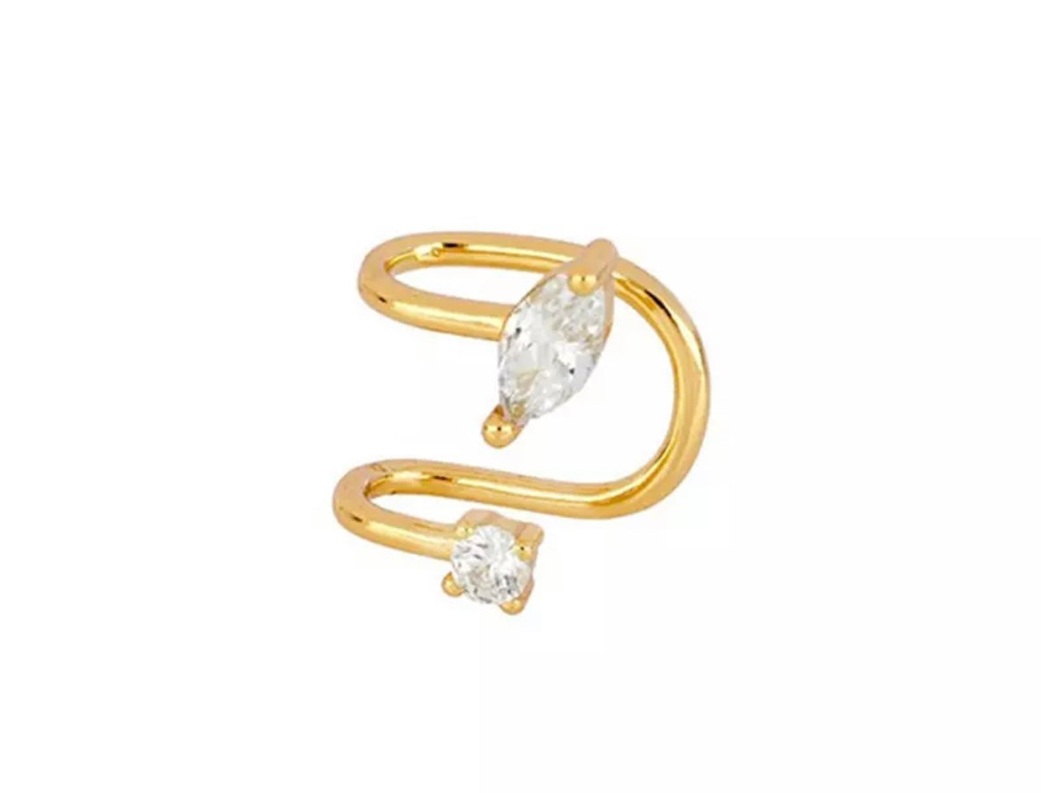 Mono earcuff argento 925 con crystal