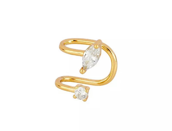 Mono earcuff argento 925 con crystal