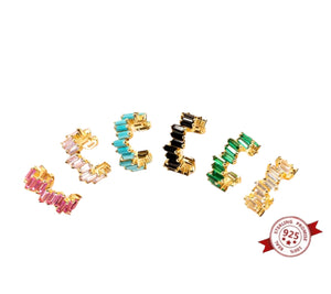 Mono earcuff argento 925 con giro barrette  crystal