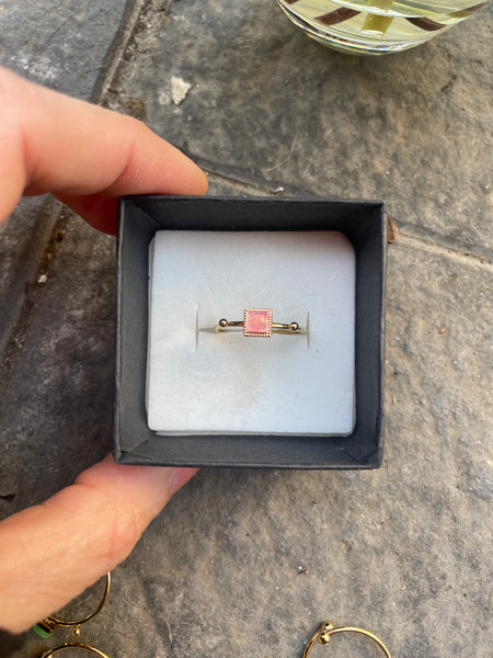 Anello delle isole  Santorini pietra quadrata vari colori