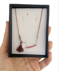 Collana girocollo by jam con quadrifoglio e nappina
