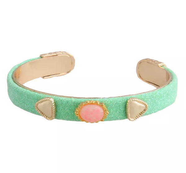 Bracciale regolabile pelle e applique