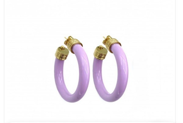 Mono orecchino hoops botteguccia resina 4 cm