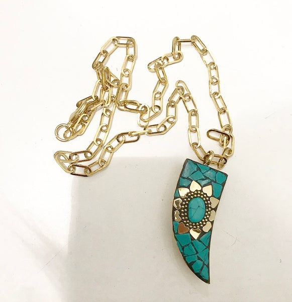 Collana personalizzabile corno grande handmade estrella