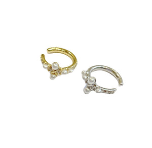 Mono earcuff croce perle