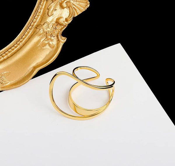 Anello doppio strato regolabile argento 925