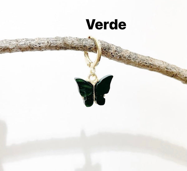 Mono orecchino farfalla madreperla vari colori