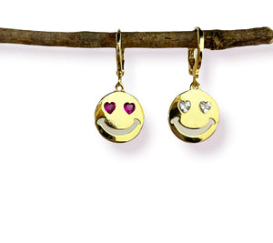 Mono orecchino smile occhi cuore cristallo