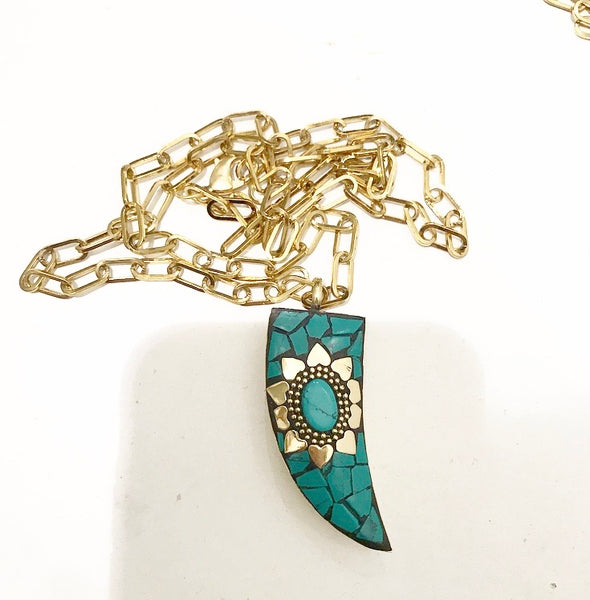 Collana personalizzabile corno grande handmade estrella