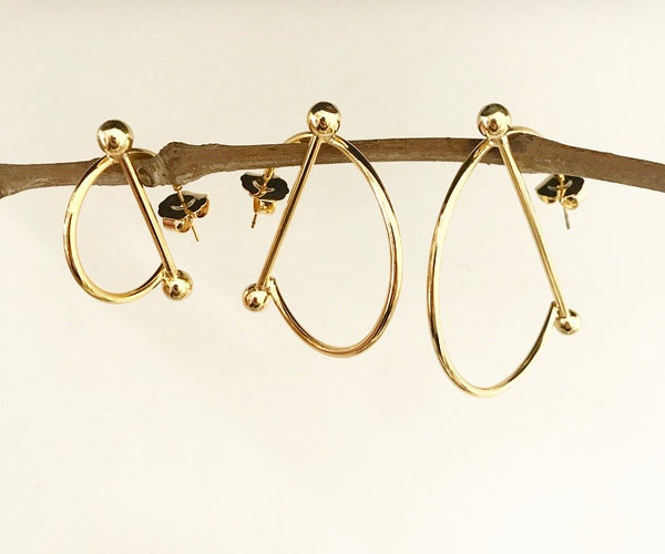Mono orecchino botteguccia kourt hoops 3 cm