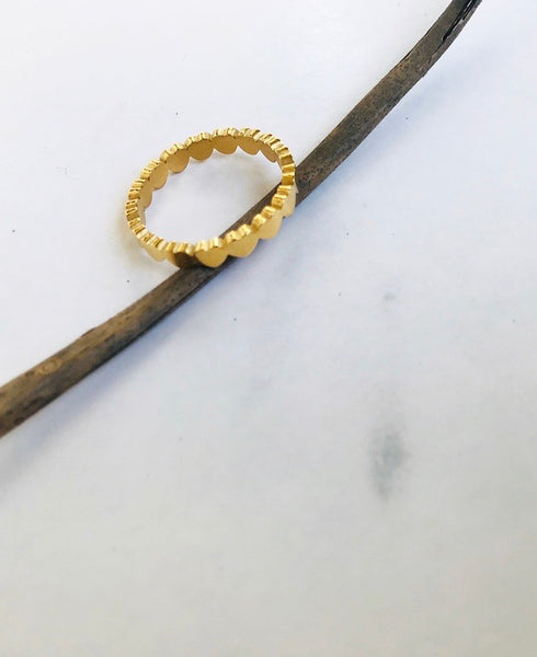 Anello mini fascia fedina ovali o cuori