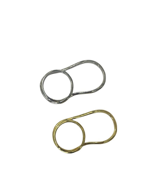 Anello doppio dito due varianti colore  Double face argento 925
