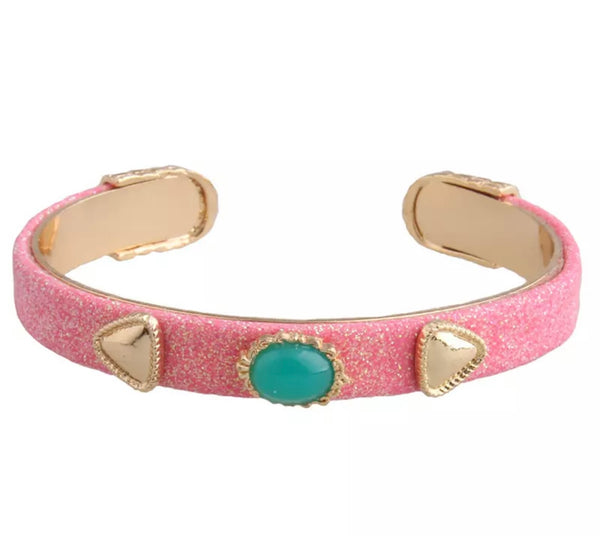 Bracciale regolabile pelle e applique