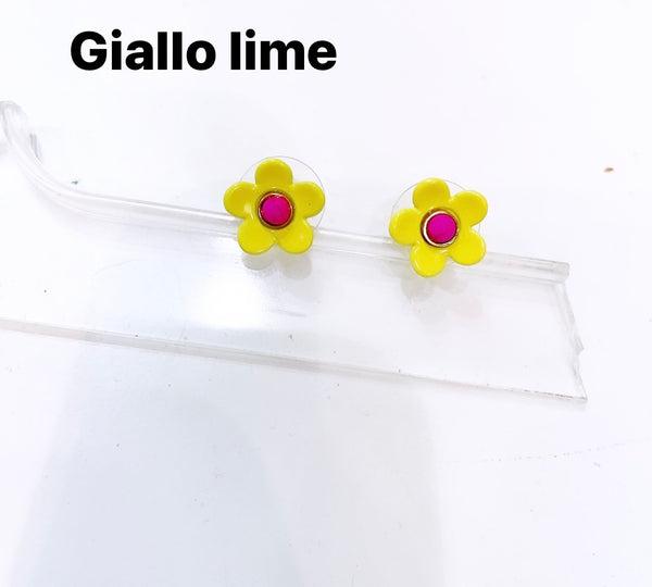 Coppia orecchini  fiorellino smaltato