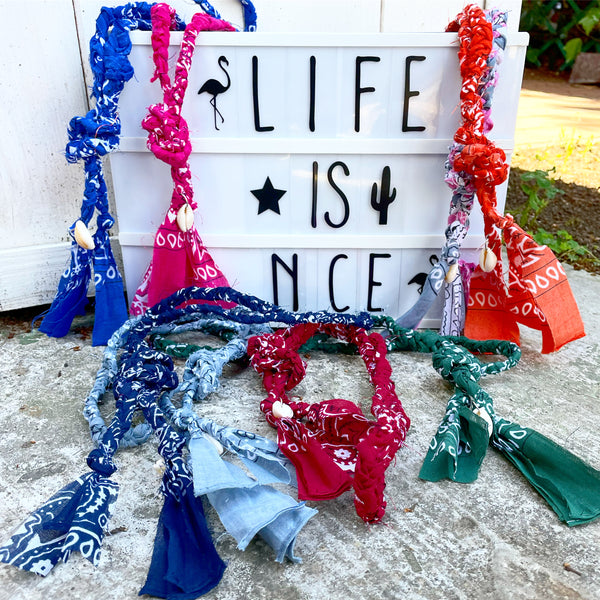 Collana cintura bandana  con conchiglia vari colori