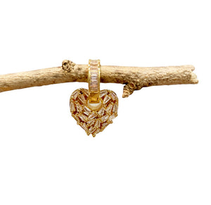 Mono orecchino cuore baquette cristallo