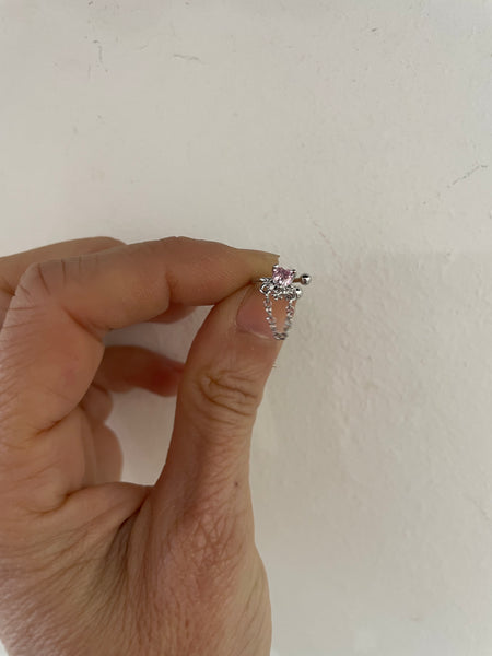 Mono earcuff cuore e catenella