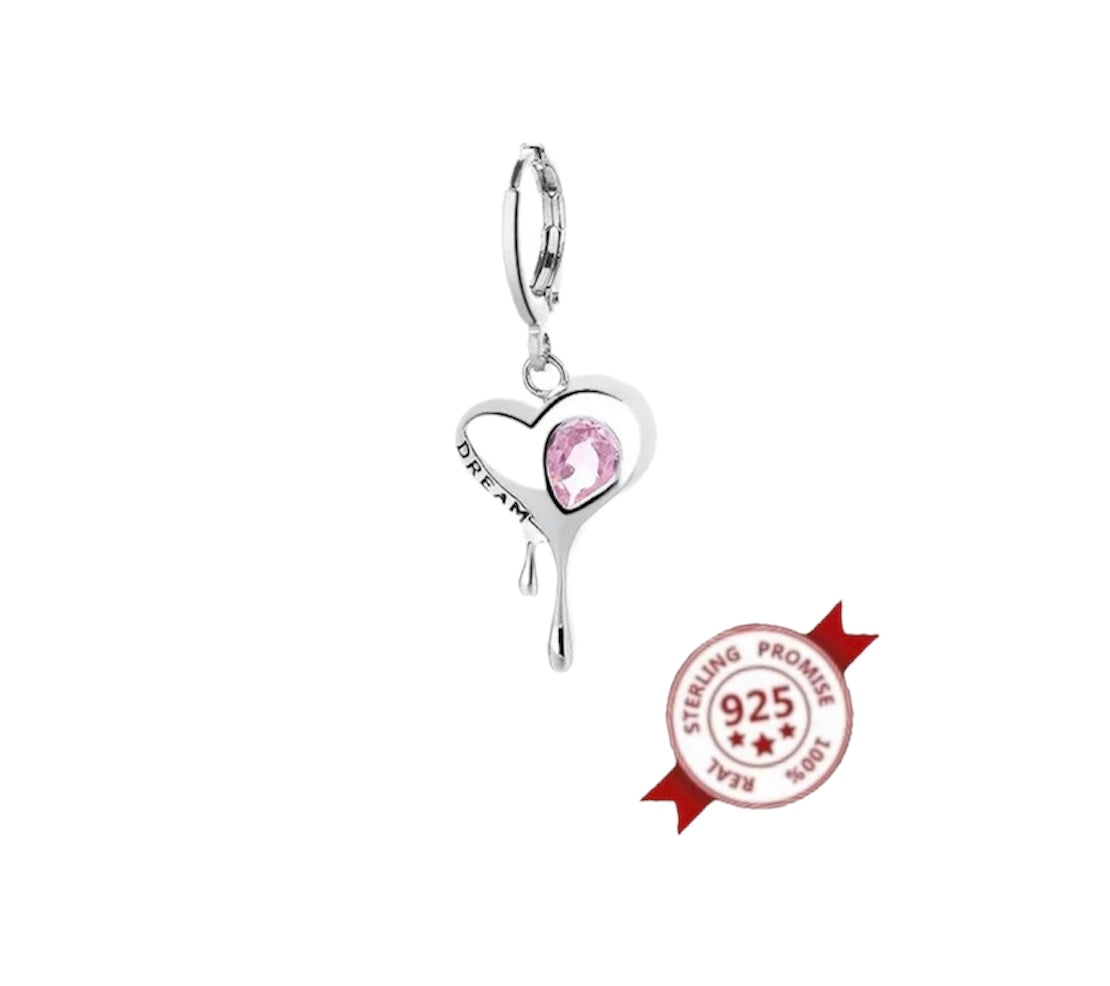 Mono orecchino cuore colato argento 925