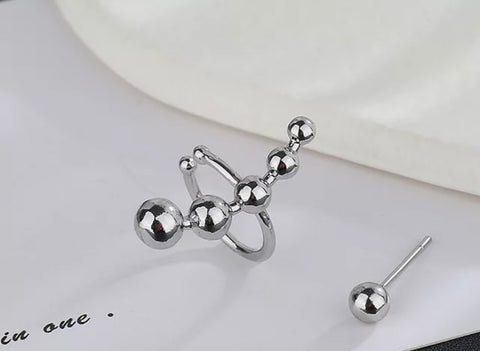 Earcuff con sfere e mono orecchino sfera micro