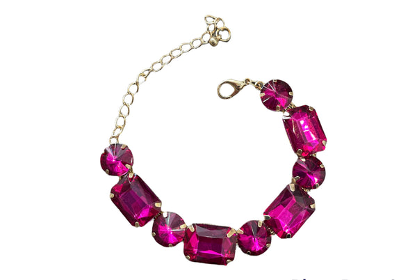 Bracciale vari colori crystal maxi bling bling tennis un filo