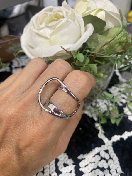 Anello doppio strato regolabile argento 925