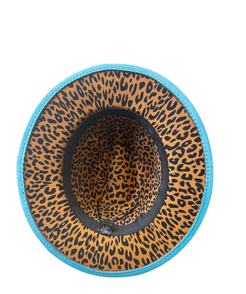 Cappello  Fedora Double face interno maculato vari colori con fascia accessorio estraibile