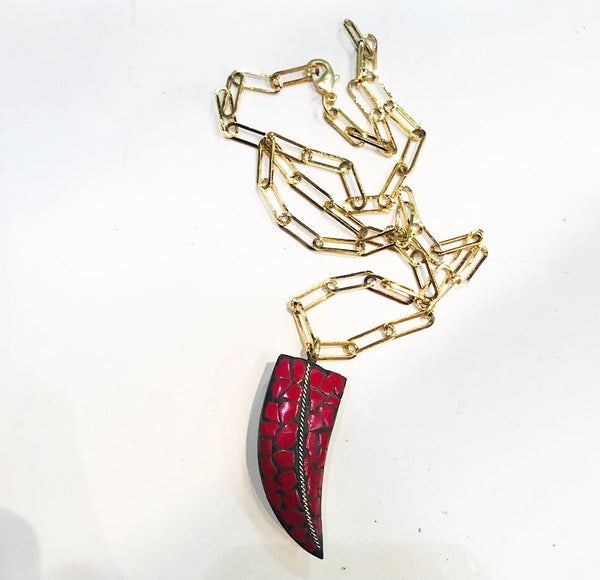 Collana personalizzabile corno grande handmade estrella