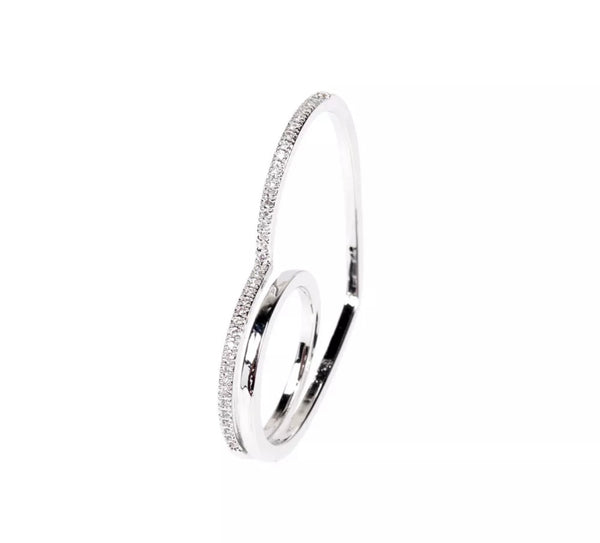 Anello doppio due varianti colore cuore pavettato